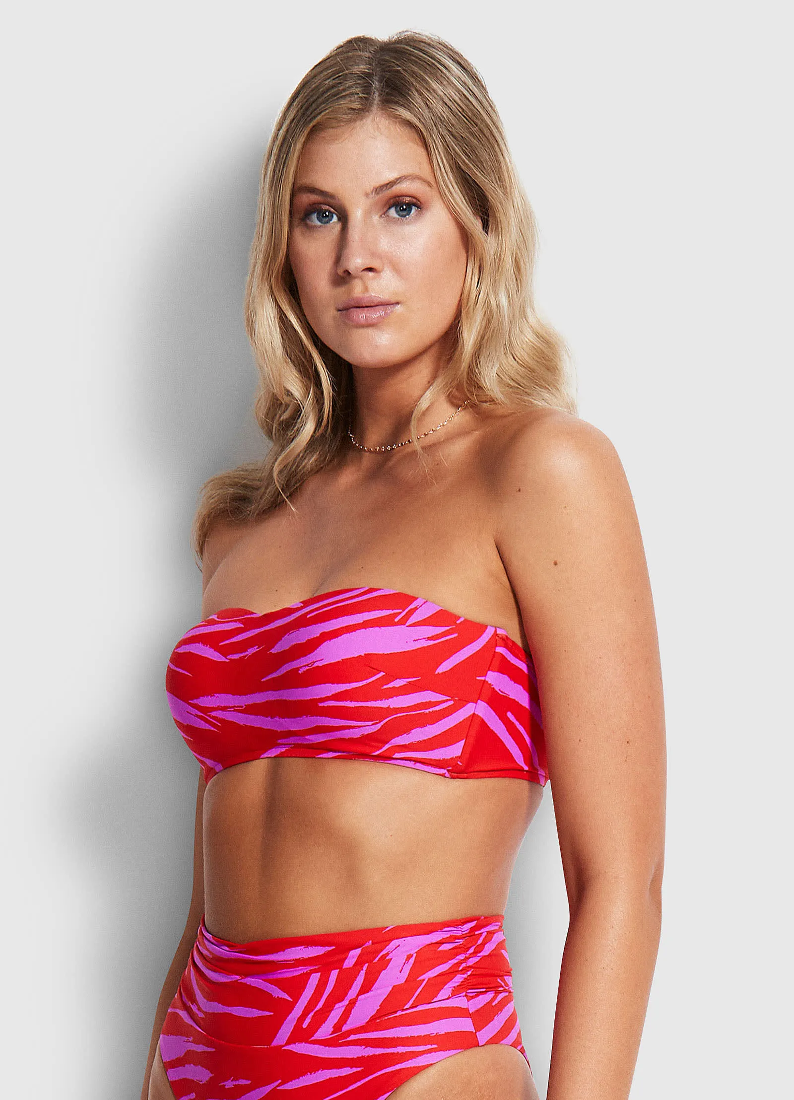 Skin Deep Bustier Bandeau  - Mandarin Red