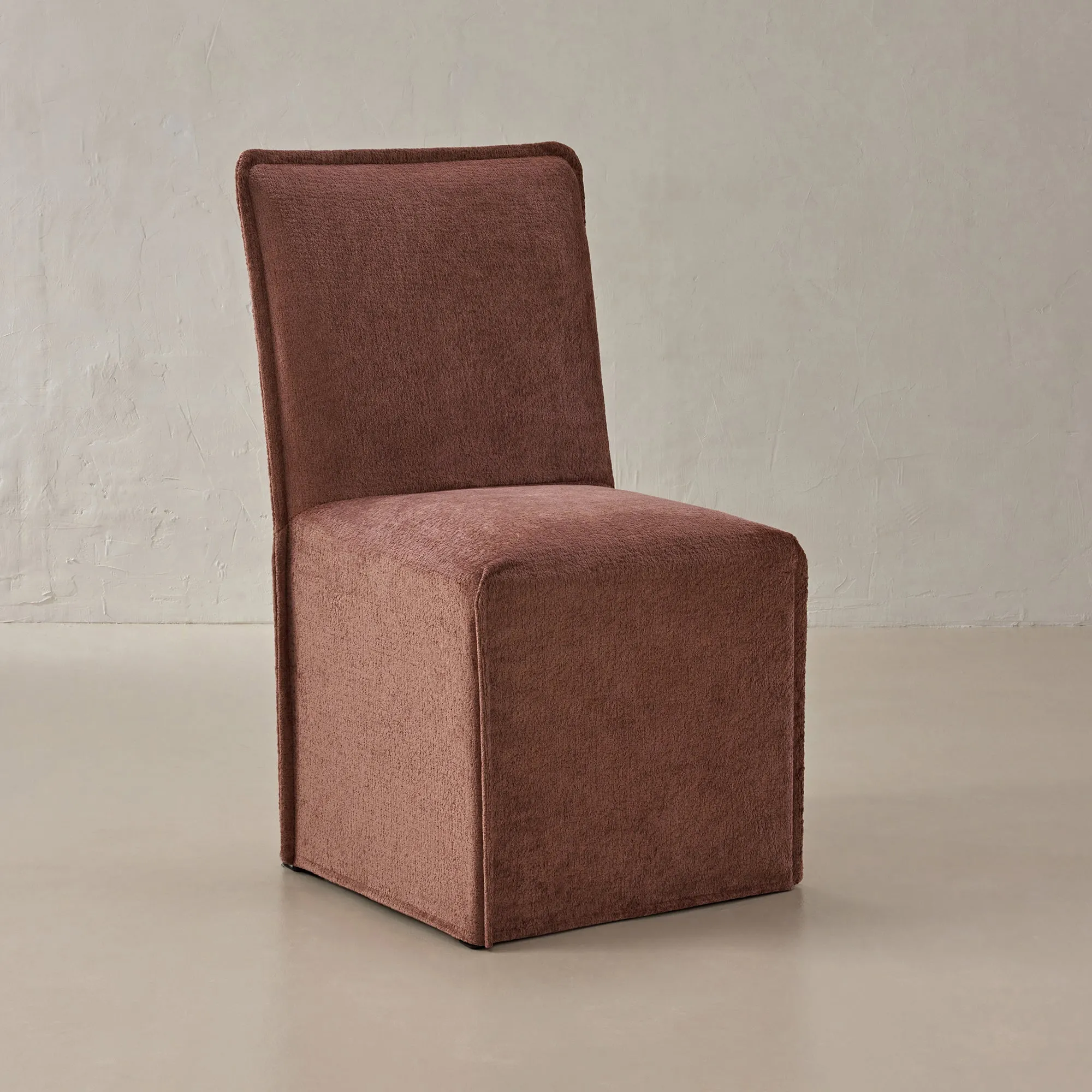 Slipcover Only - Washable Upholstered Dining Chair | 19” Back Height in Chestnut