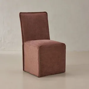 Slipcover Only - Washable Upholstered Dining Chair | 19” Back Height in Chestnut