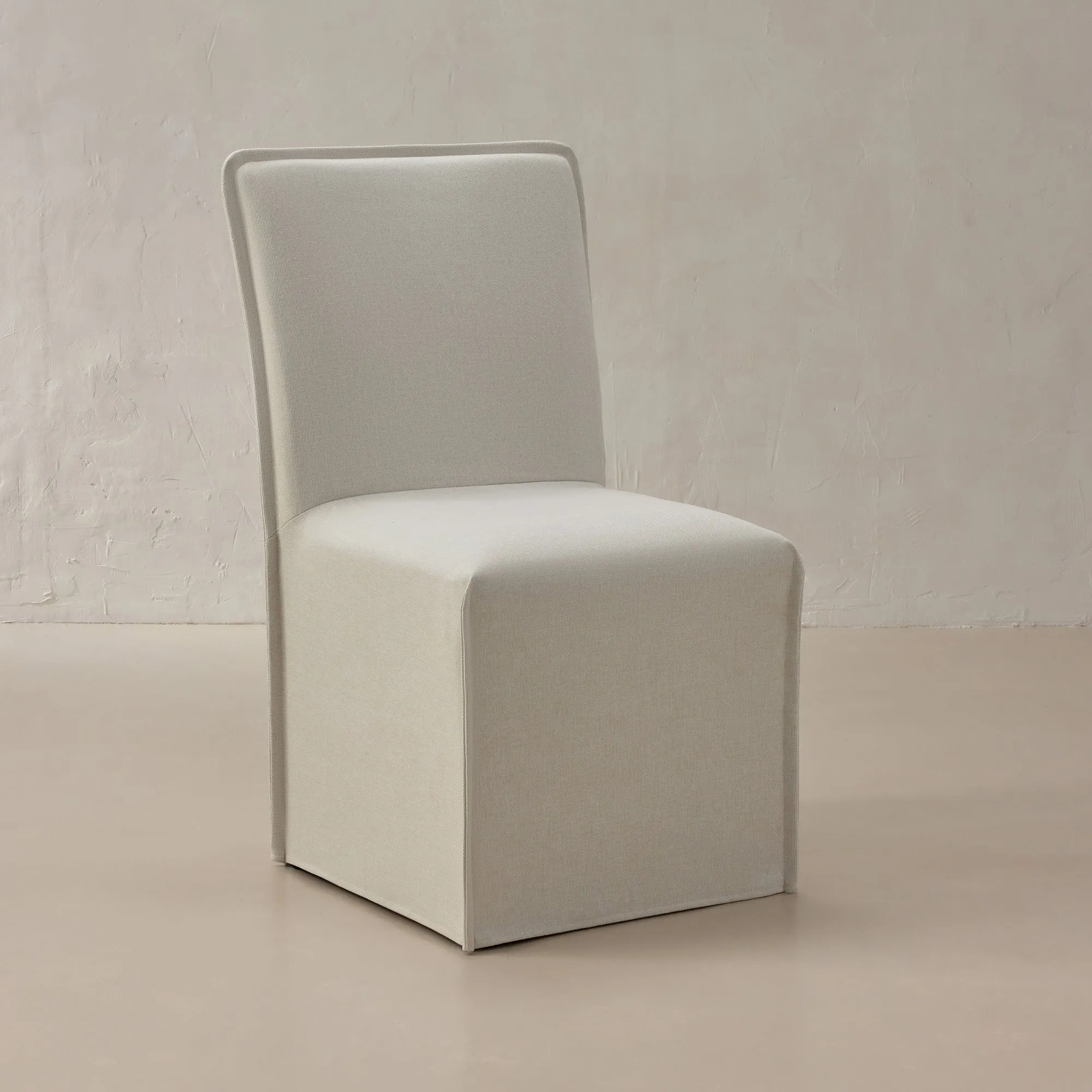 Slipcover Only - Washable Upholstered Dining Chair | 19” Back Height in Eggshell