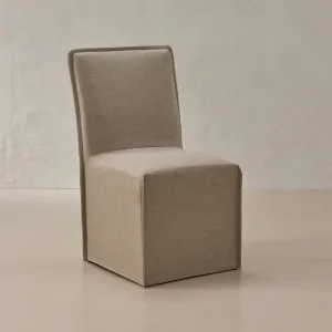 Slipcover Only - Washable Upholstered Dining Chair | 19” Back Height in Oat