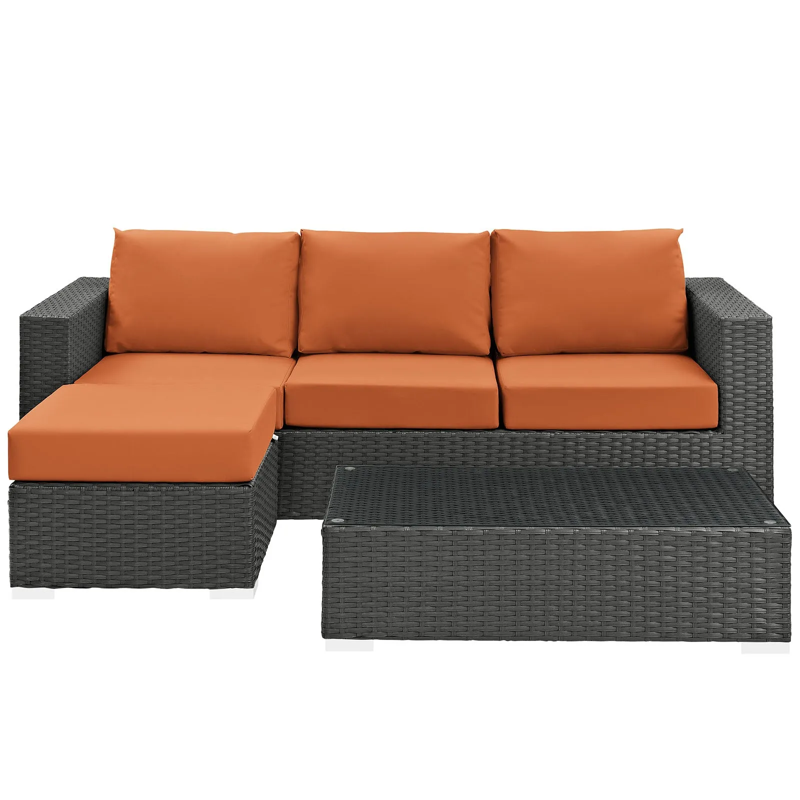 Sojourn 3 Piece Outdoor Patio Sunbrella® Sectional Set by Modway