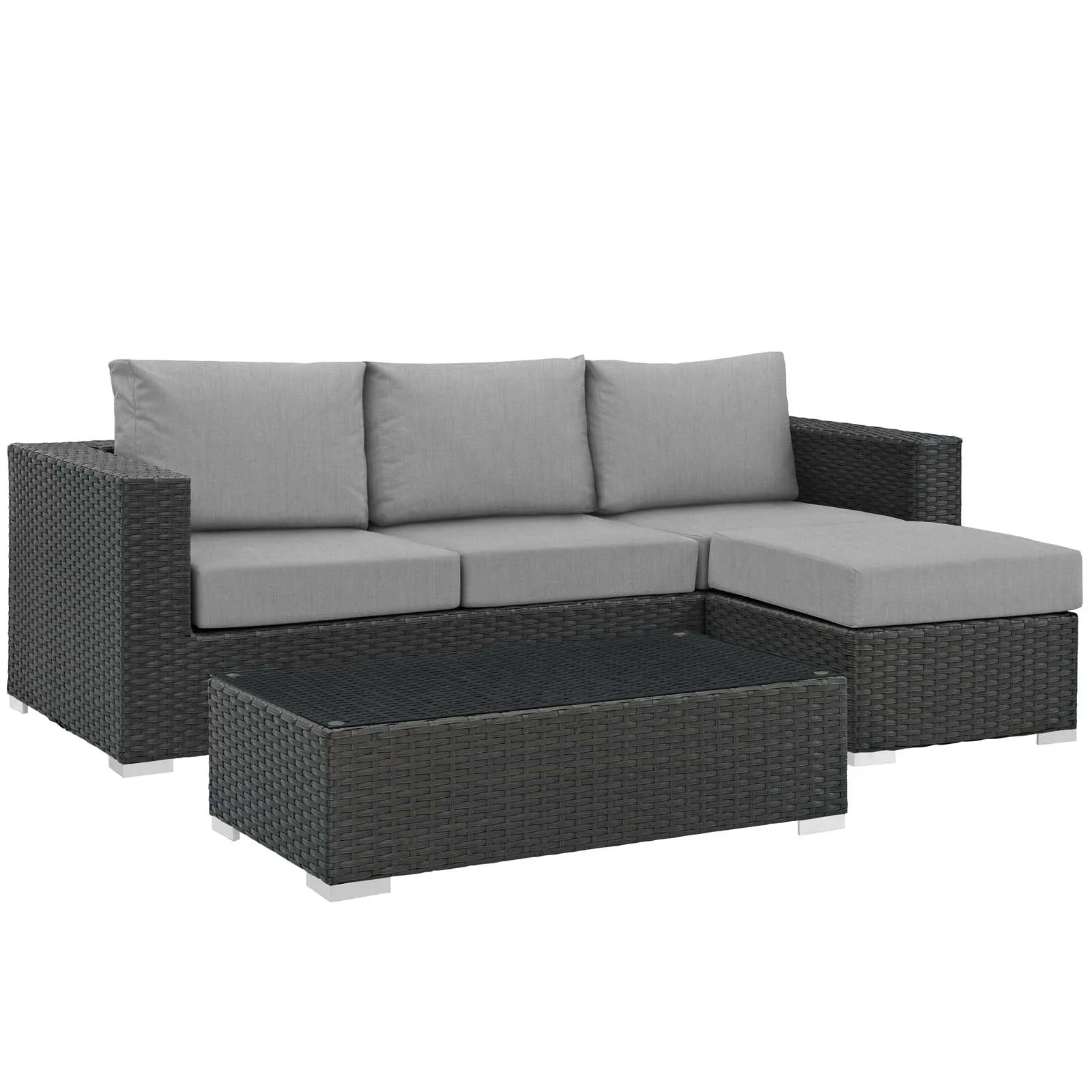 Sojourn 3 Piece Outdoor Patio Sunbrella® Sectional Set by Modway