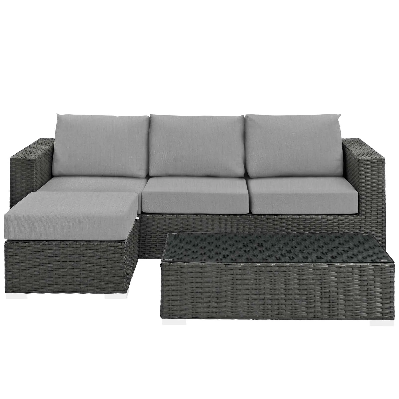 Sojourn 3 Piece Outdoor Patio Sunbrella® Sectional Set by Modway