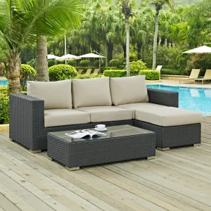 Sojourn 3 Piece Outdoor Patio Sunbrella® Sectional Set by Modway