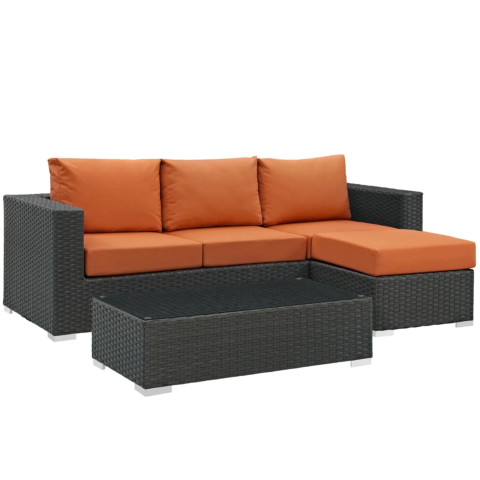 Sojourn 3 Piece Outdoor Patio Sunbrella® Sectional Set by Modway