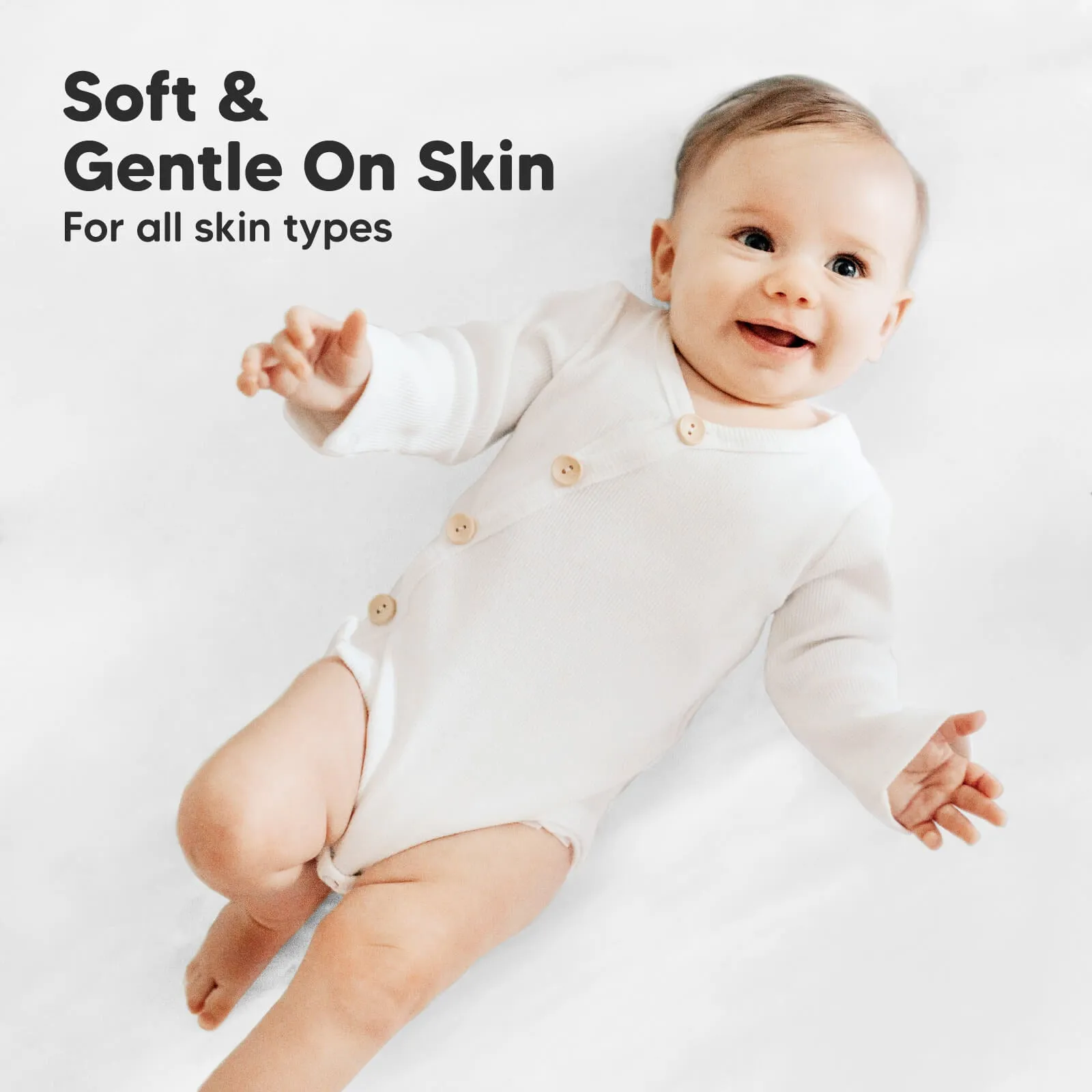 Soothe Fitted Mini Crib Sheet (Soft White)
