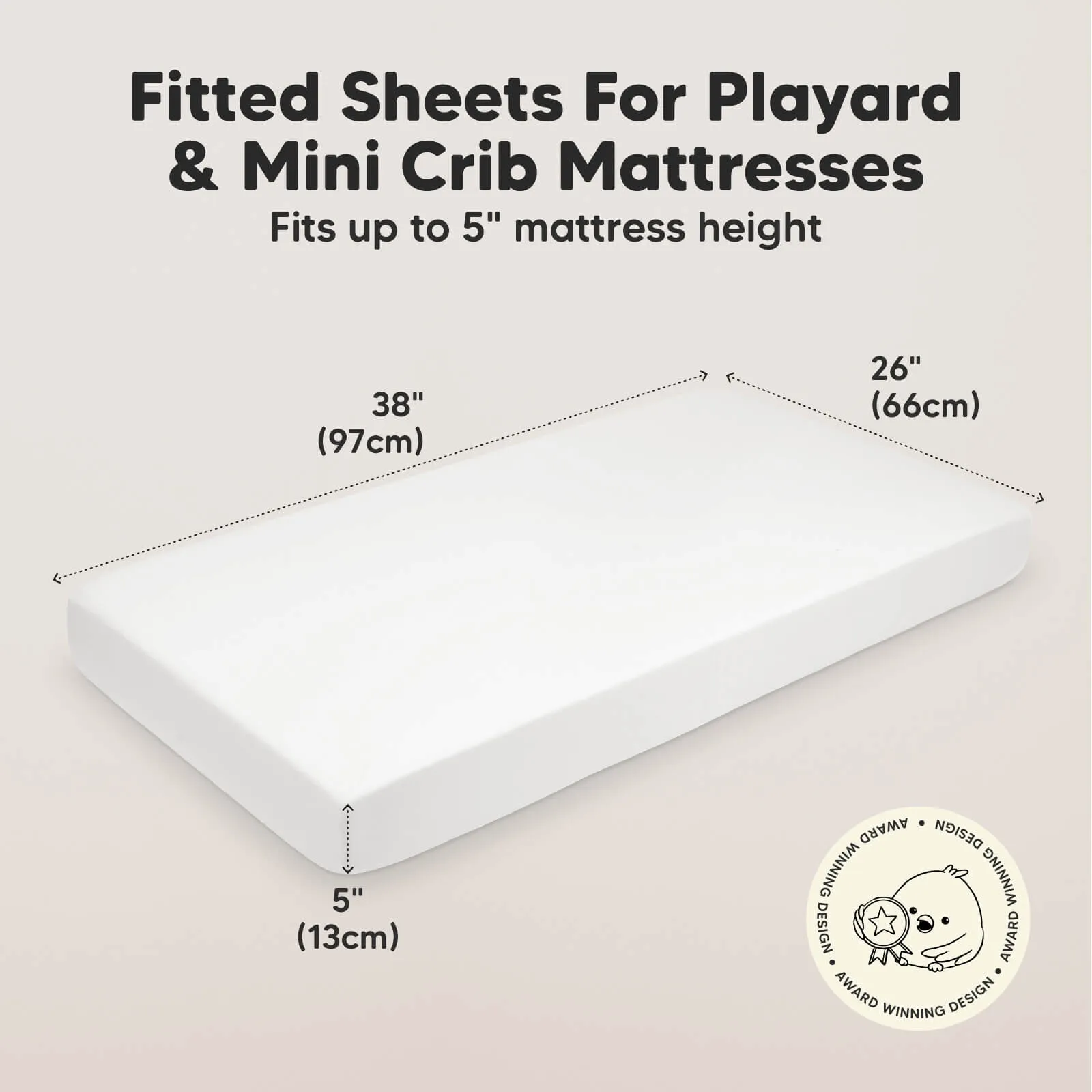 Soothe Fitted Mini Crib Sheet (Soft White)
