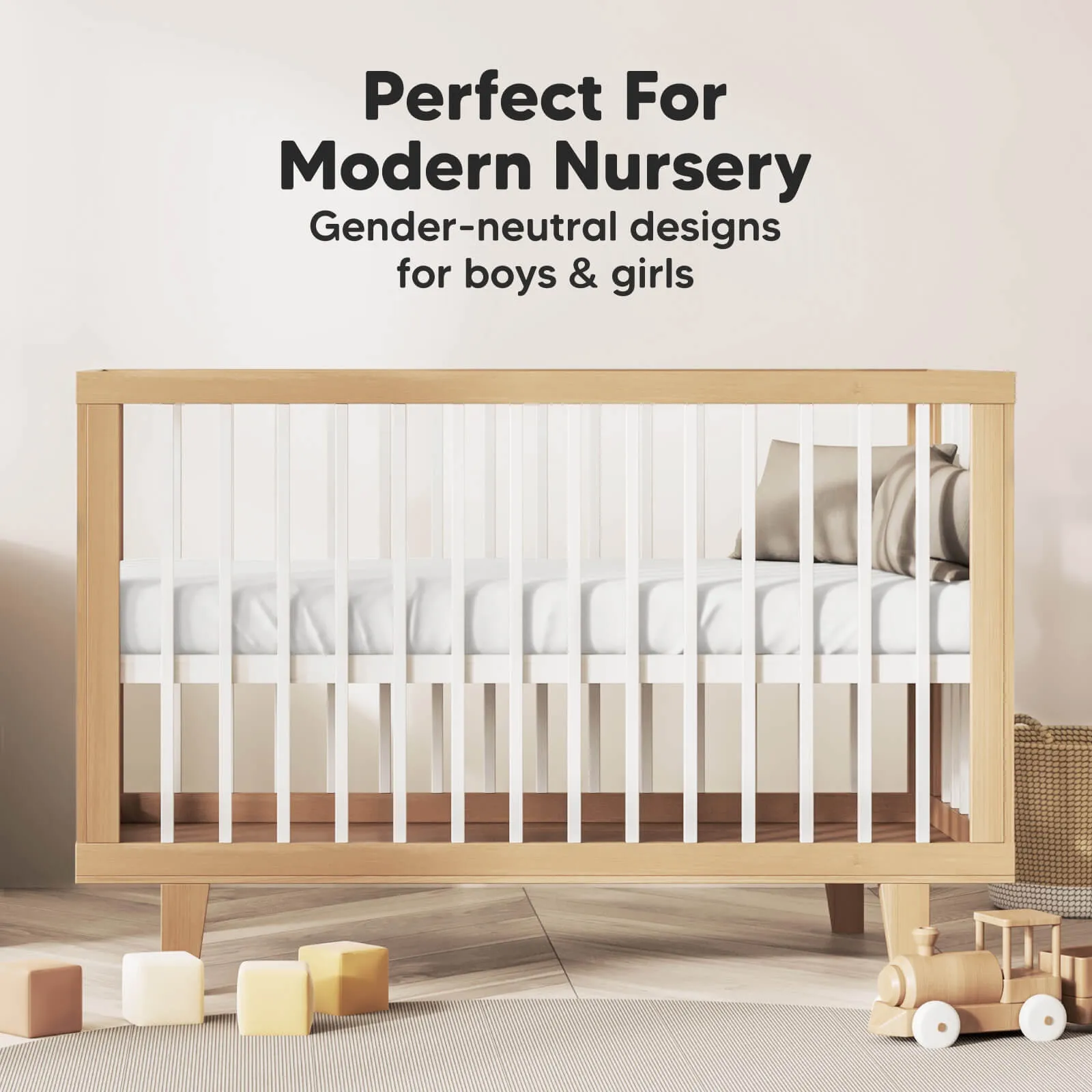 Soothe Fitted Mini Crib Sheet (Soft White)