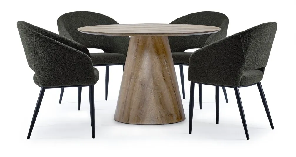 Soraya Boucle Dining Armchair - Green