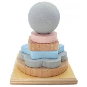 Stacking Tower Natural Blue & Pink
