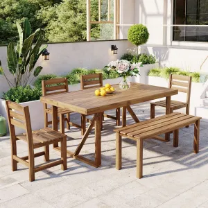 Streamdale Acacia Wood Outdoor Table & Chair Set - Patio/Balcony