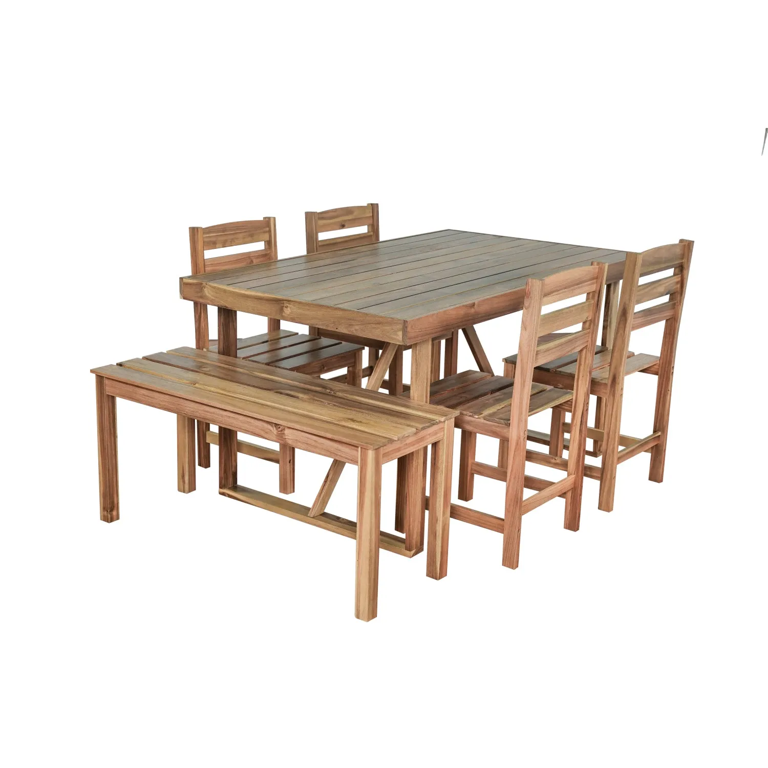 Streamdale Acacia Wood Outdoor Table & Chair Set - Patio/Balcony