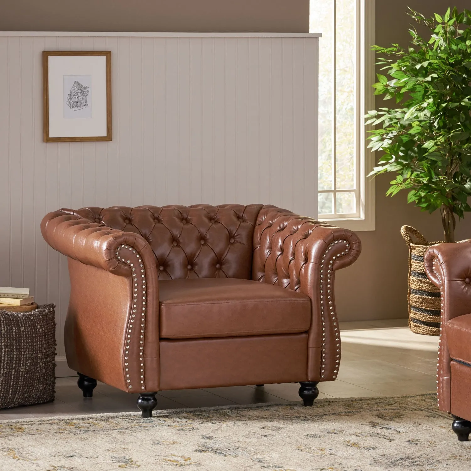 Streamdale Chesterfield Style Accent Chair with Nailhead Trim