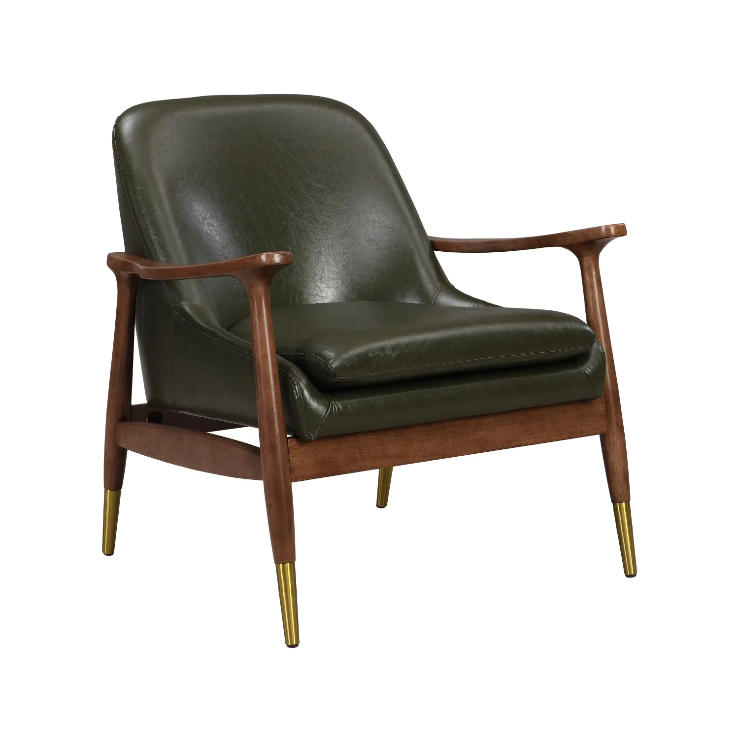 Streamdale Faux Leather Accent Chairs - Mid-Century Style