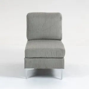 Streamdale Gray Corduroy Modular Armless Seat