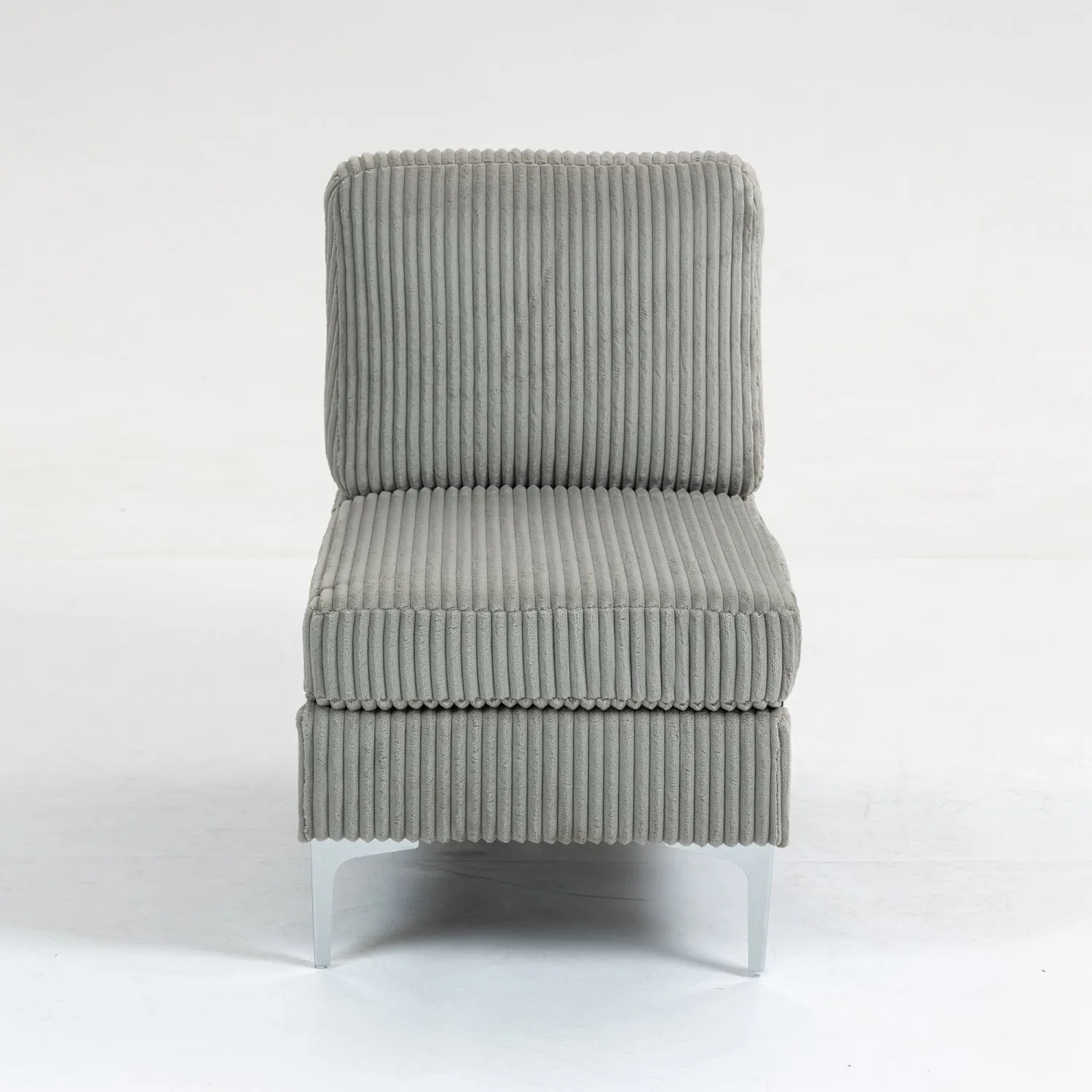 Streamdale Gray Corduroy Modular Armless Seat