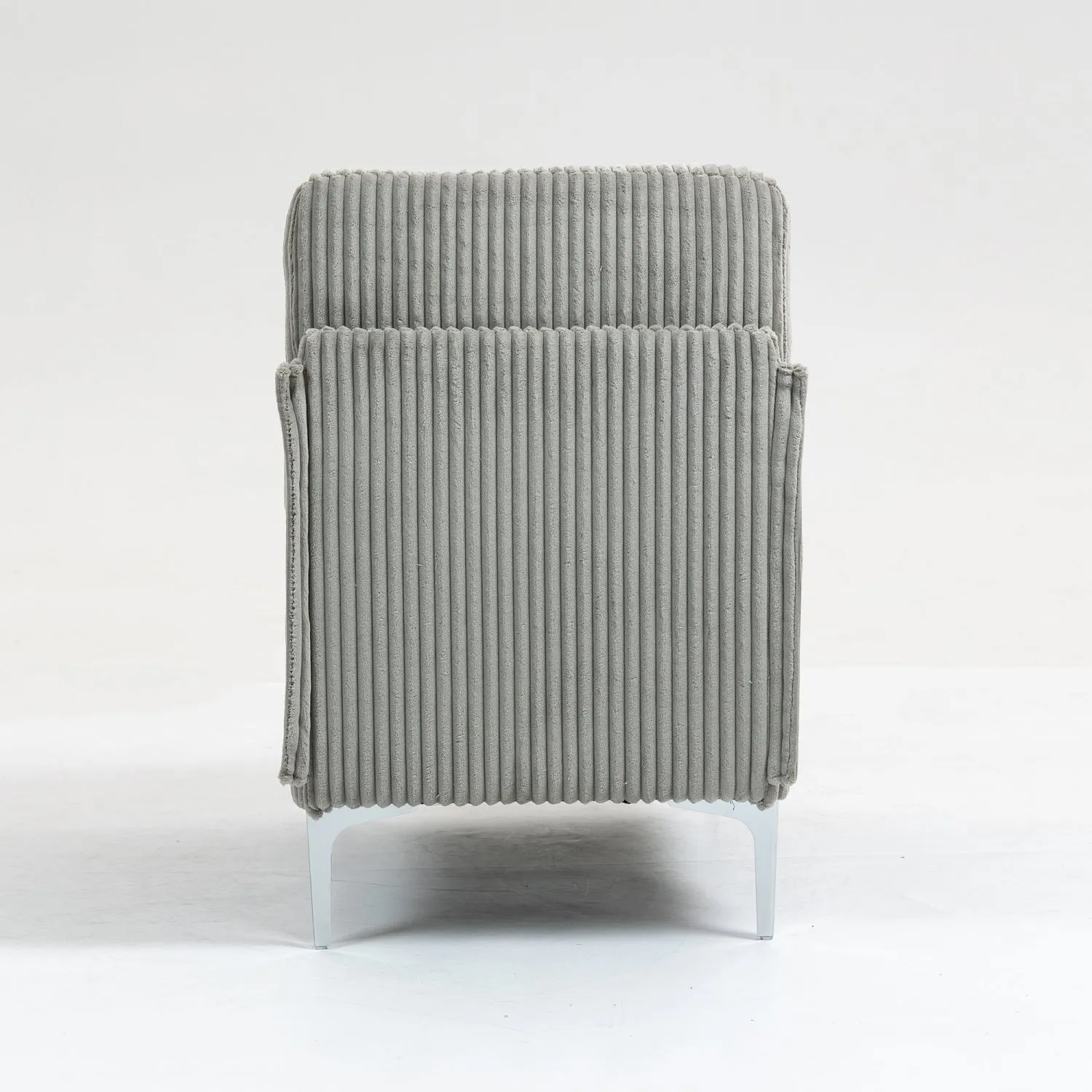 Streamdale Gray Corduroy Modular Armless Seat