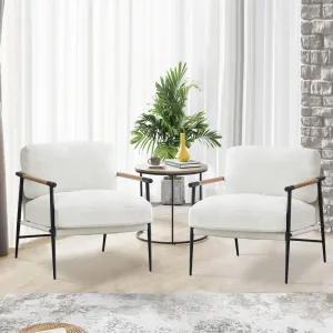 Streamdale Leisure chair lounge chair velvet White color