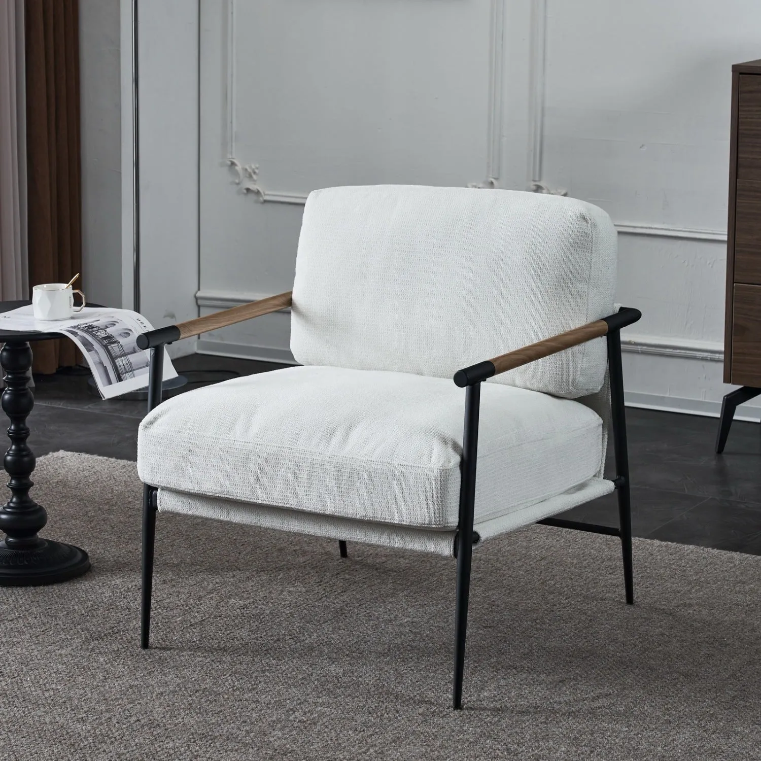 Streamdale Leisure chair lounge chair velvet White color