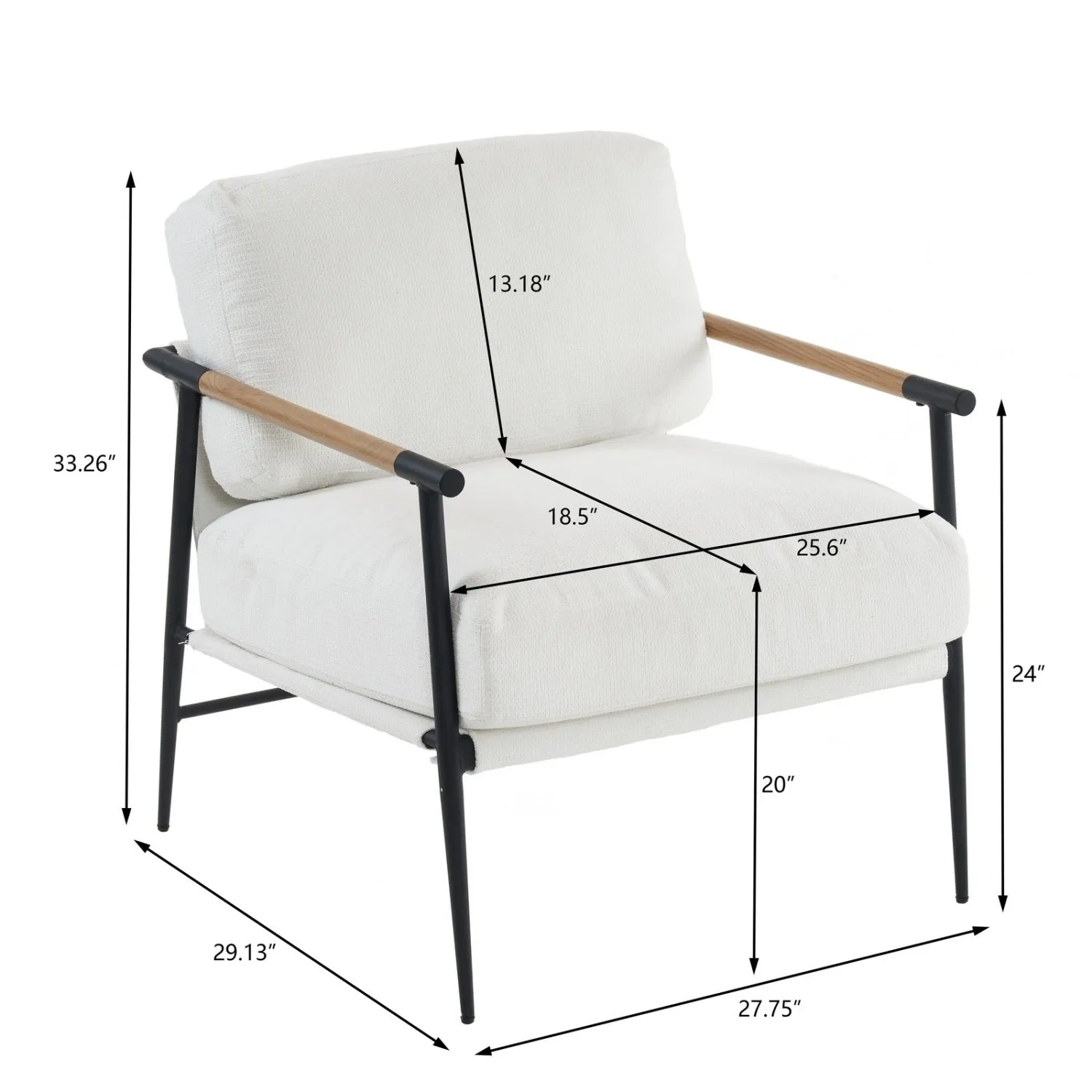 Streamdale Leisure chair lounge chair velvet White color
