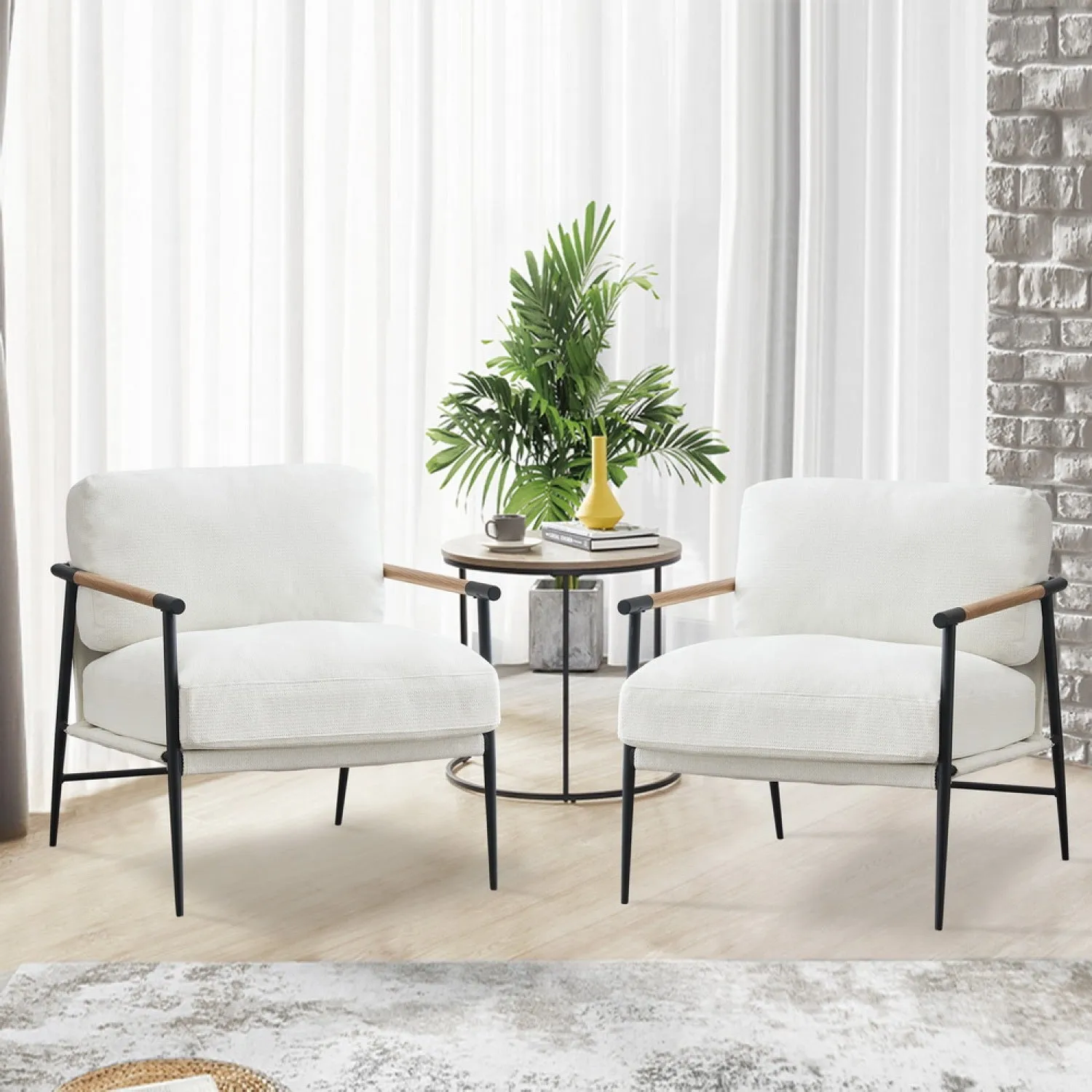 Streamdale Leisure chair lounge chair velvet White color