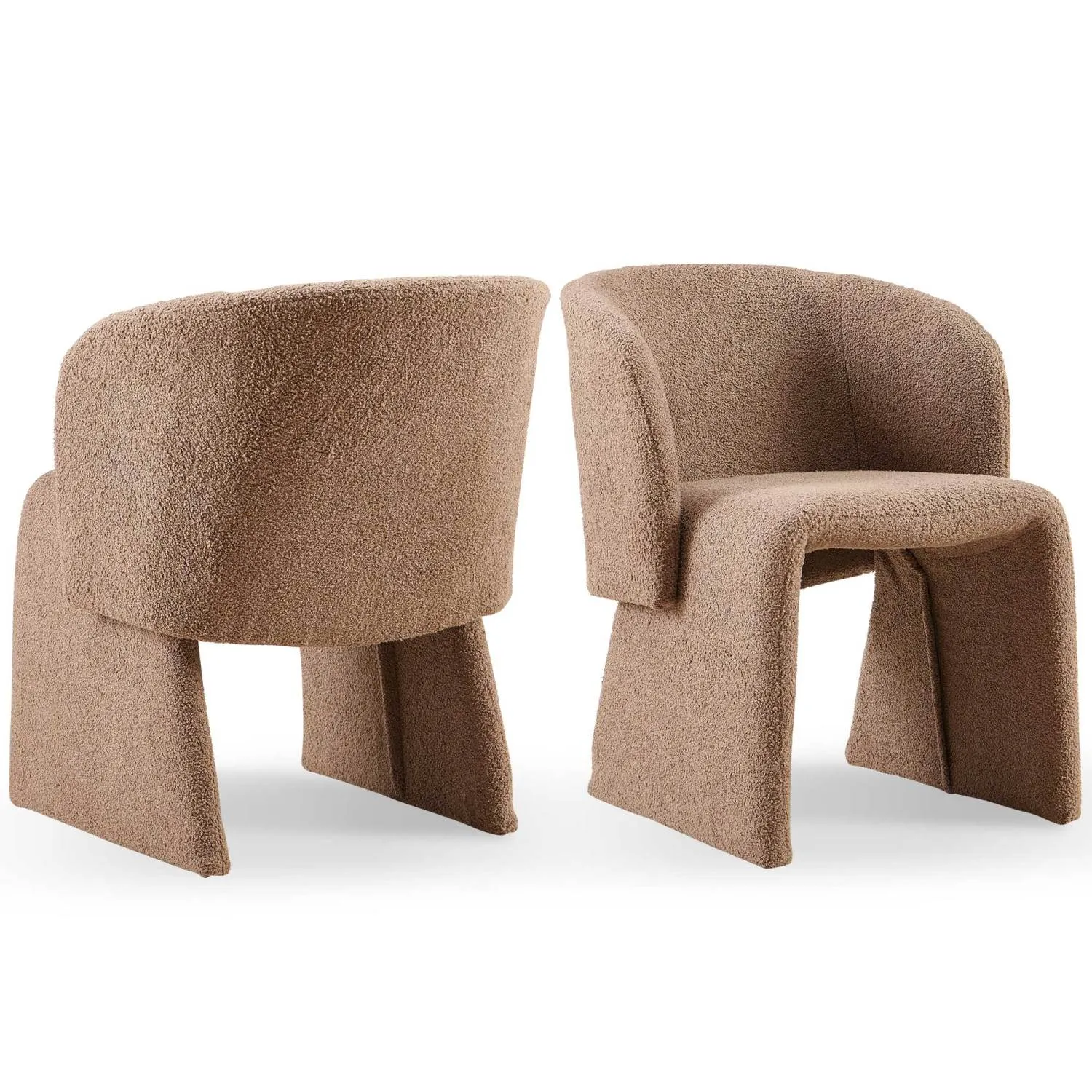 Streamdale Modern Teddy Accent Chair (Brown, Set of 2)