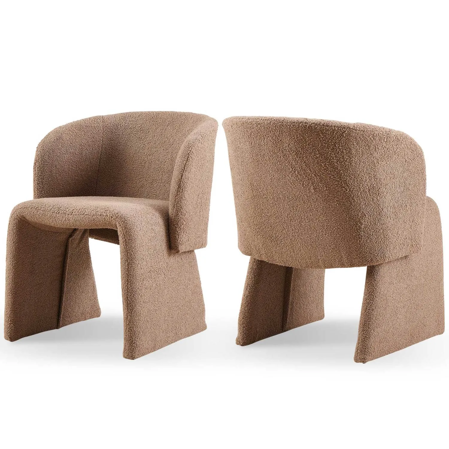 Streamdale Modern Teddy Accent Chair (Brown, Set of 2)