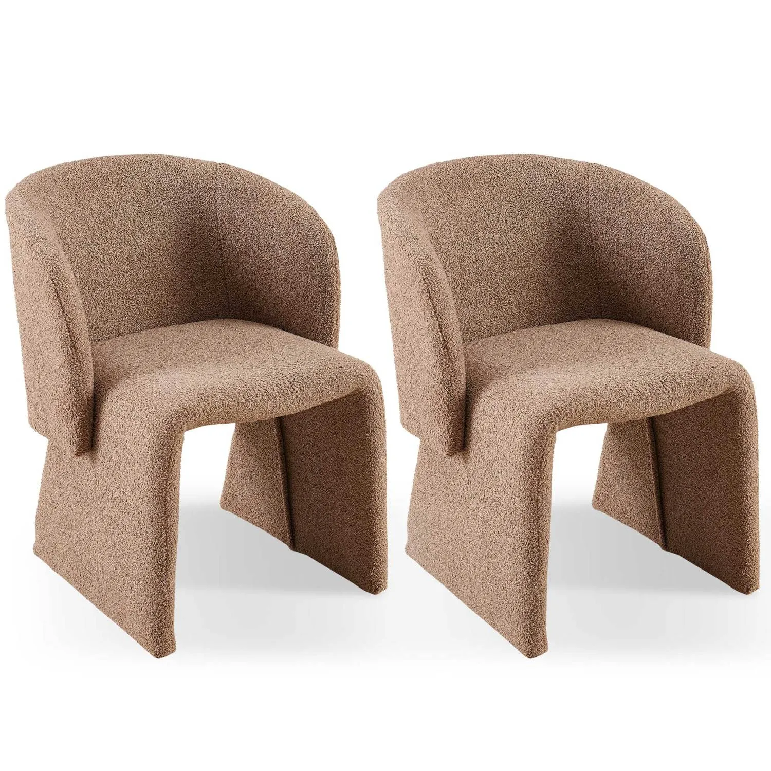 Streamdale Modern Teddy Accent Chair (Brown, Set of 2)