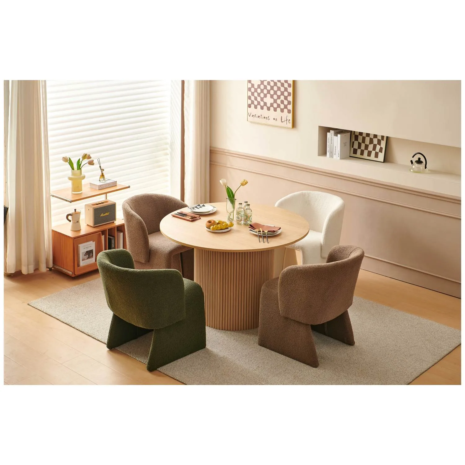 Streamdale Modern Teddy Accent Chair (Brown, Set of 2)