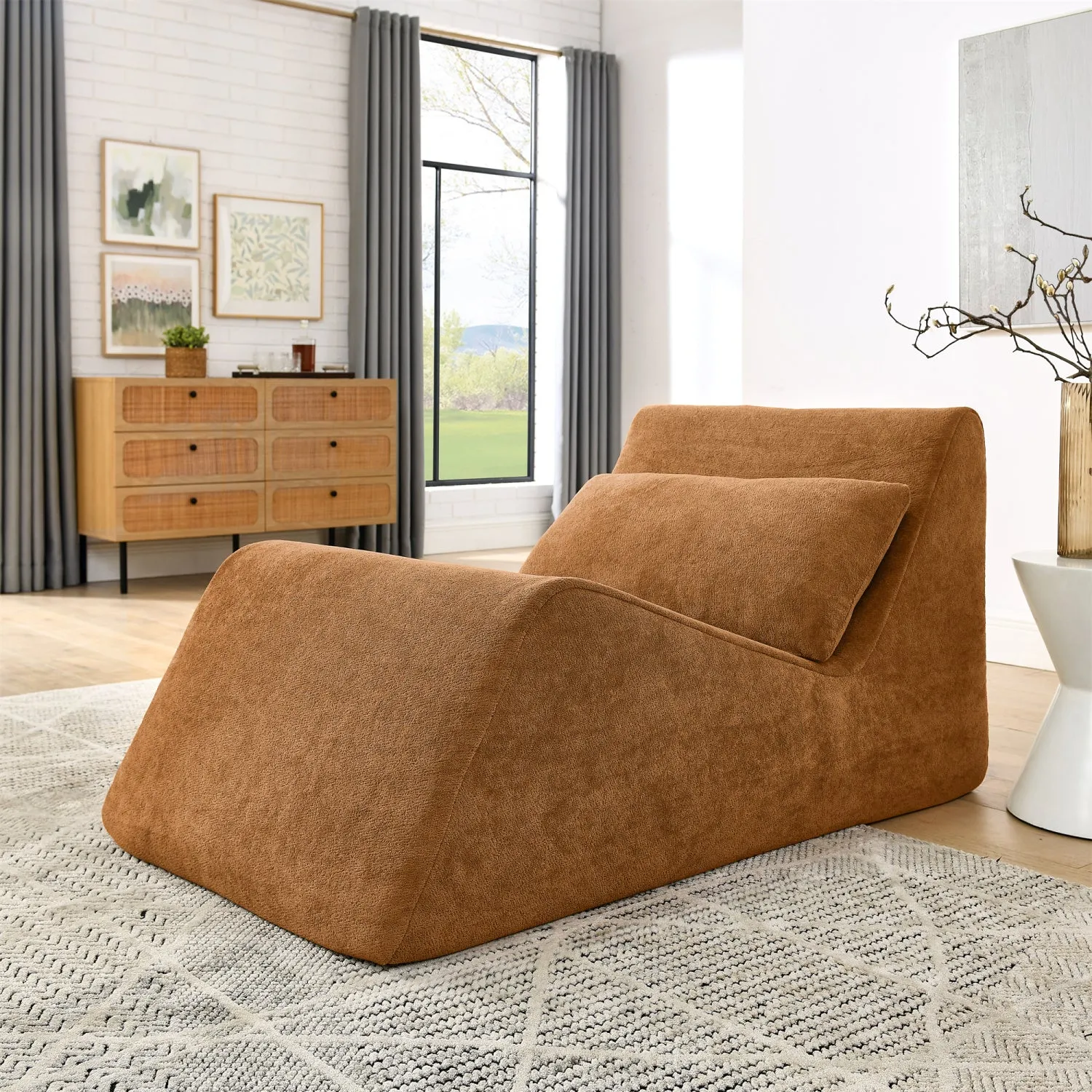 Streamdale Orange Memory Foam Bean Bag Chair
