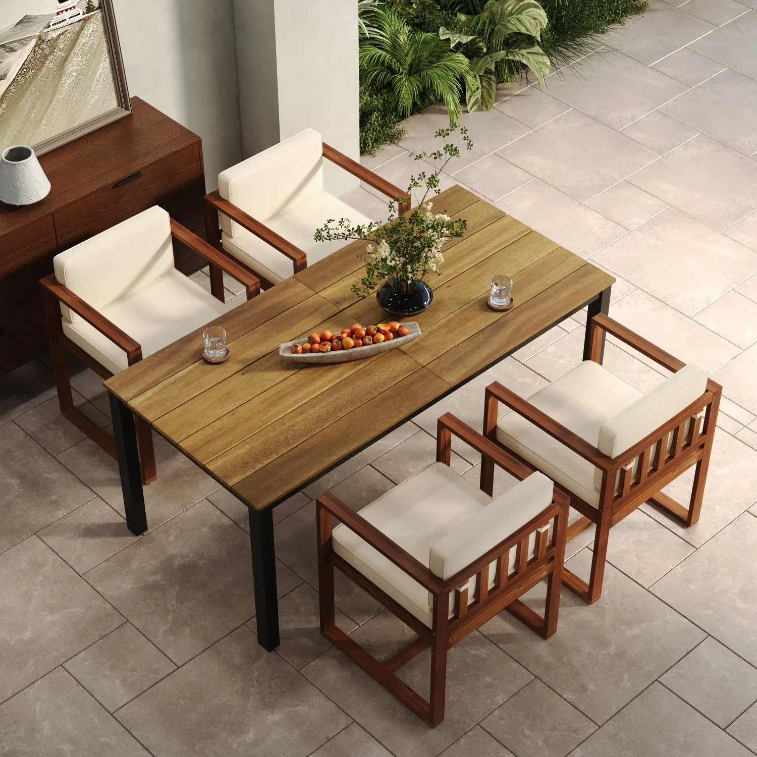 Streamdale Patio Dining Table and Chairs Set of 5
