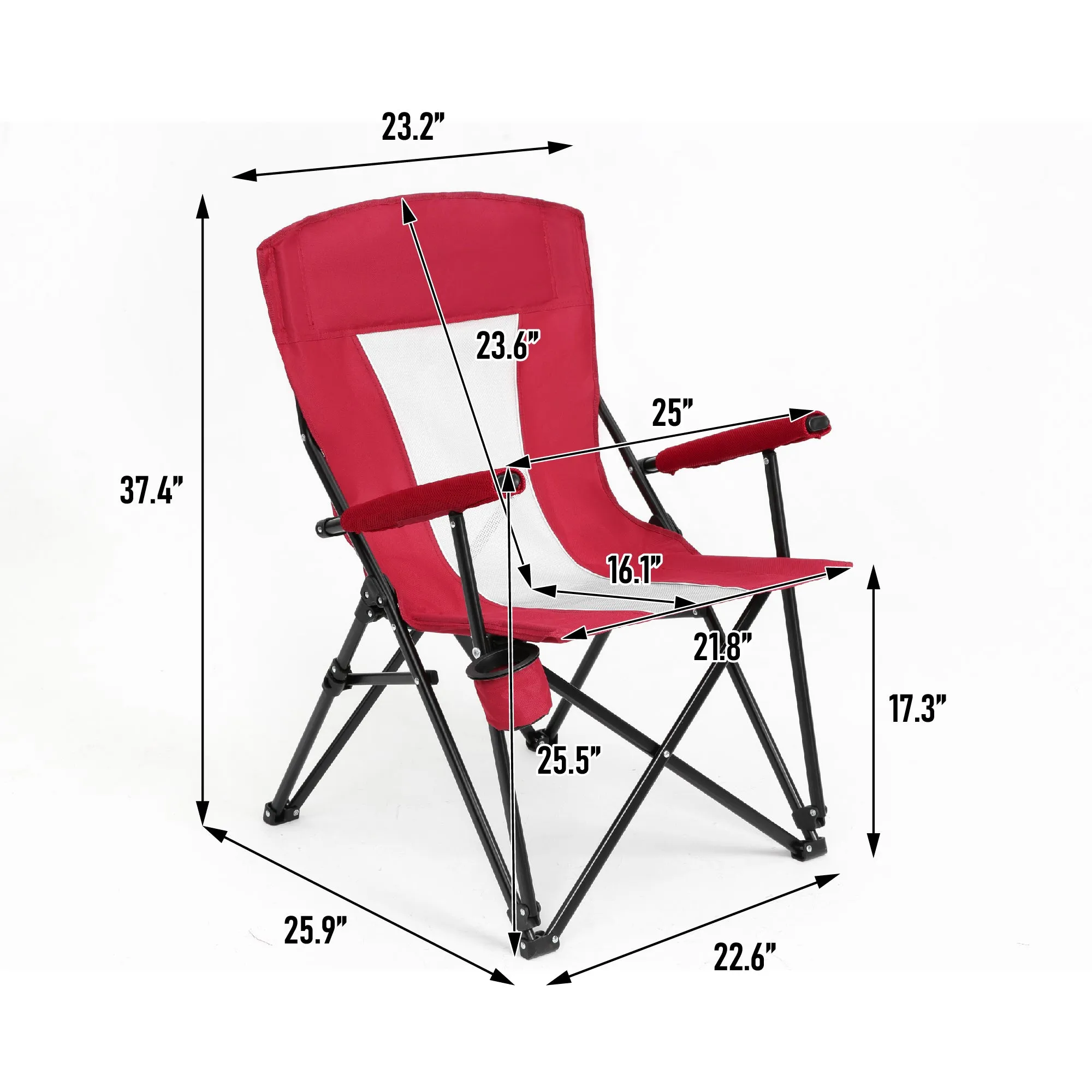 Streamdale steel folding chair red