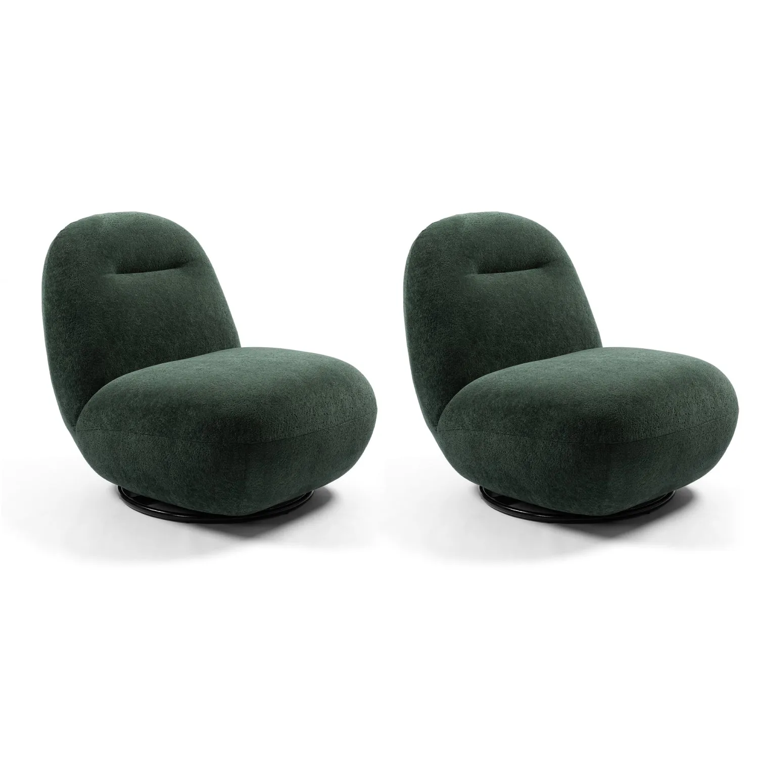 Streamdale Swivel Velvet Accent Chair (2PCS)