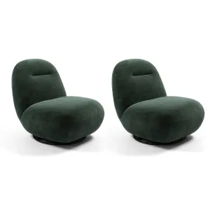 Streamdale Swivel Velvet Accent Chair (2PCS)