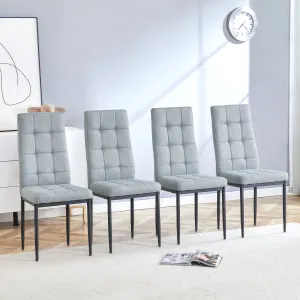 Streamdale Tufted Linen Dining Chairs (Set of 4)