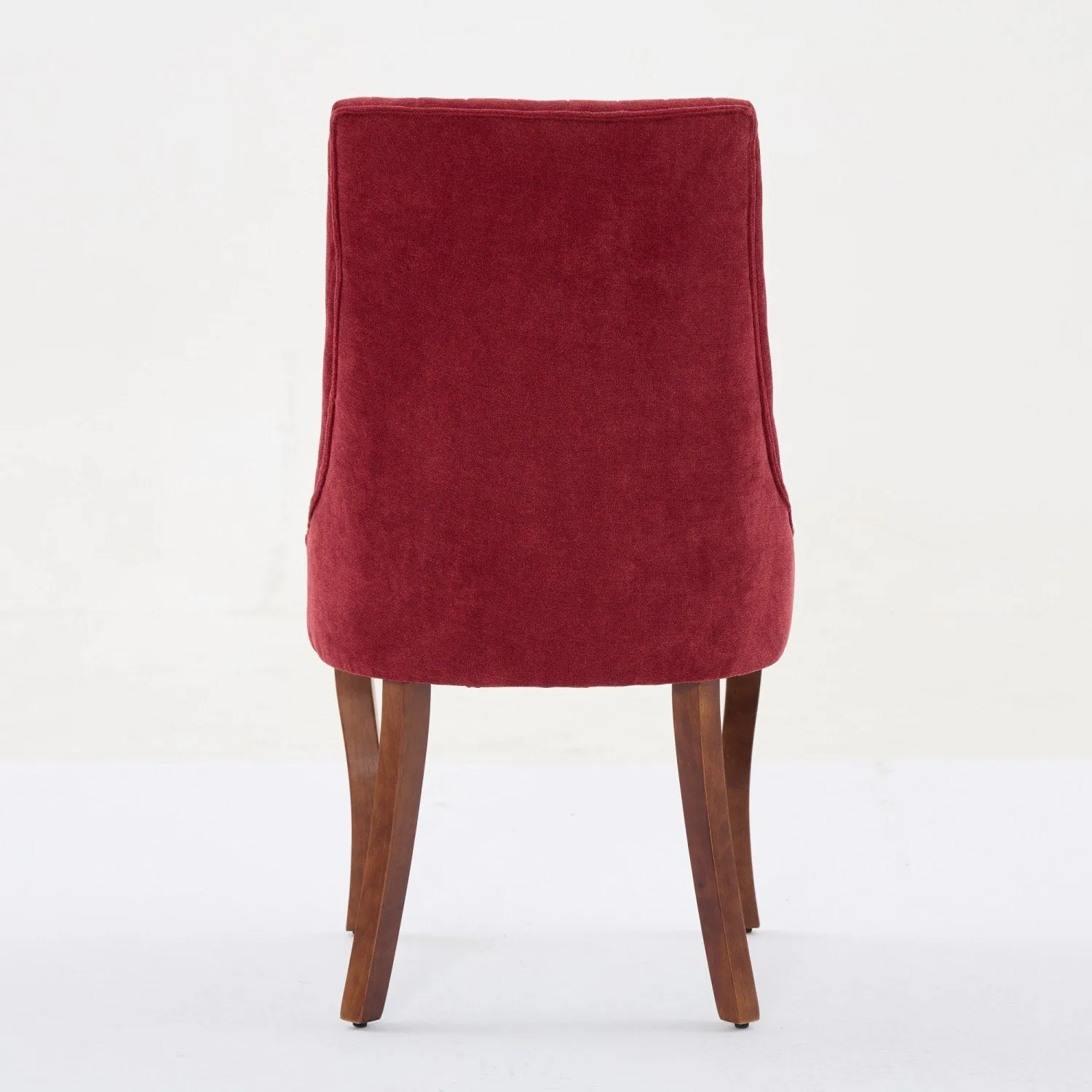 Streamdale Wine Red Flocked Linen Dining Chairs, Set of 2