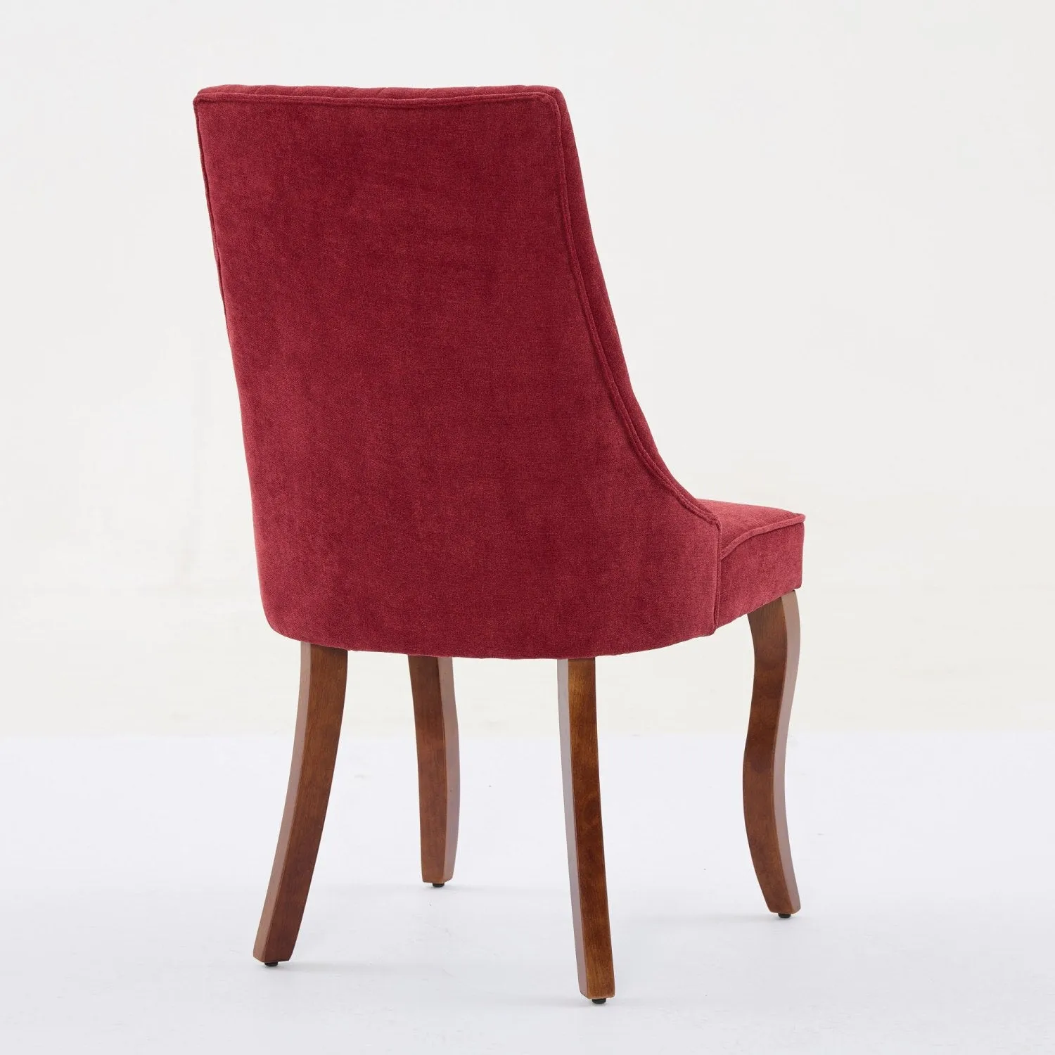 Streamdale Wine Red Flocked Linen Dining Chairs, Set of 2