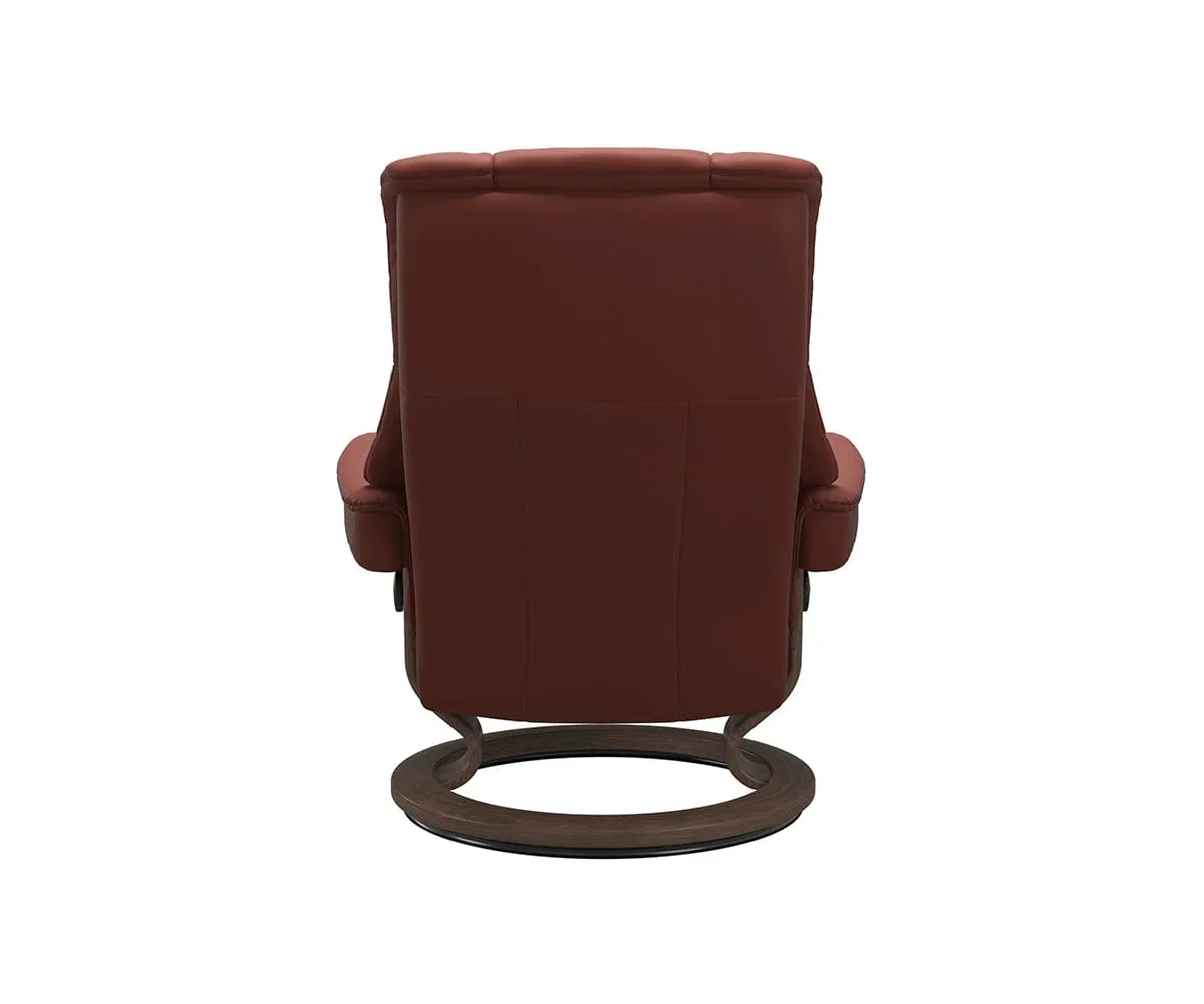 Stressless® Mayfair Recliner & Ottoman - Dark Henna