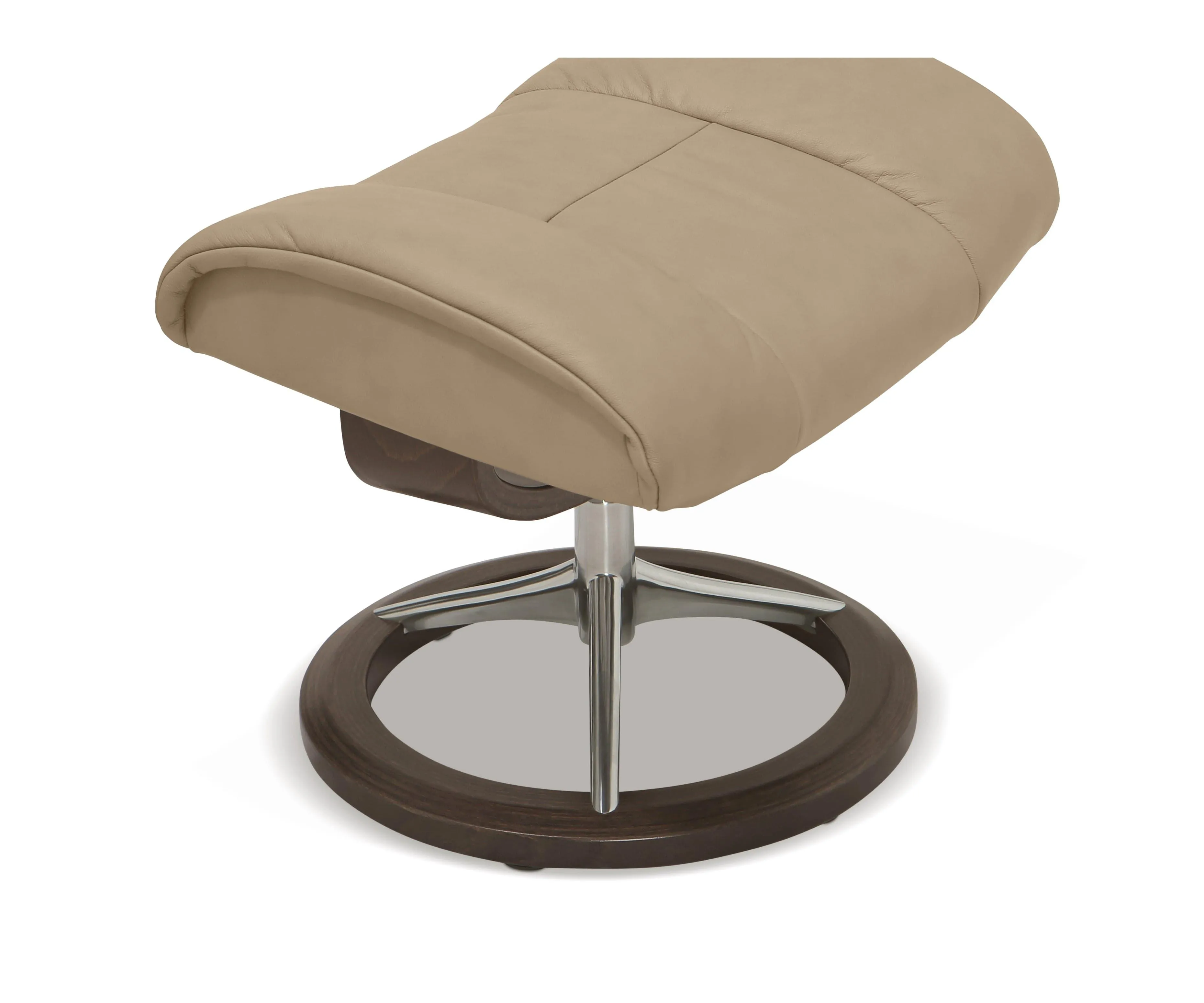 Stressless® Reno Recliner & Ottoman with Signature Base - Sand