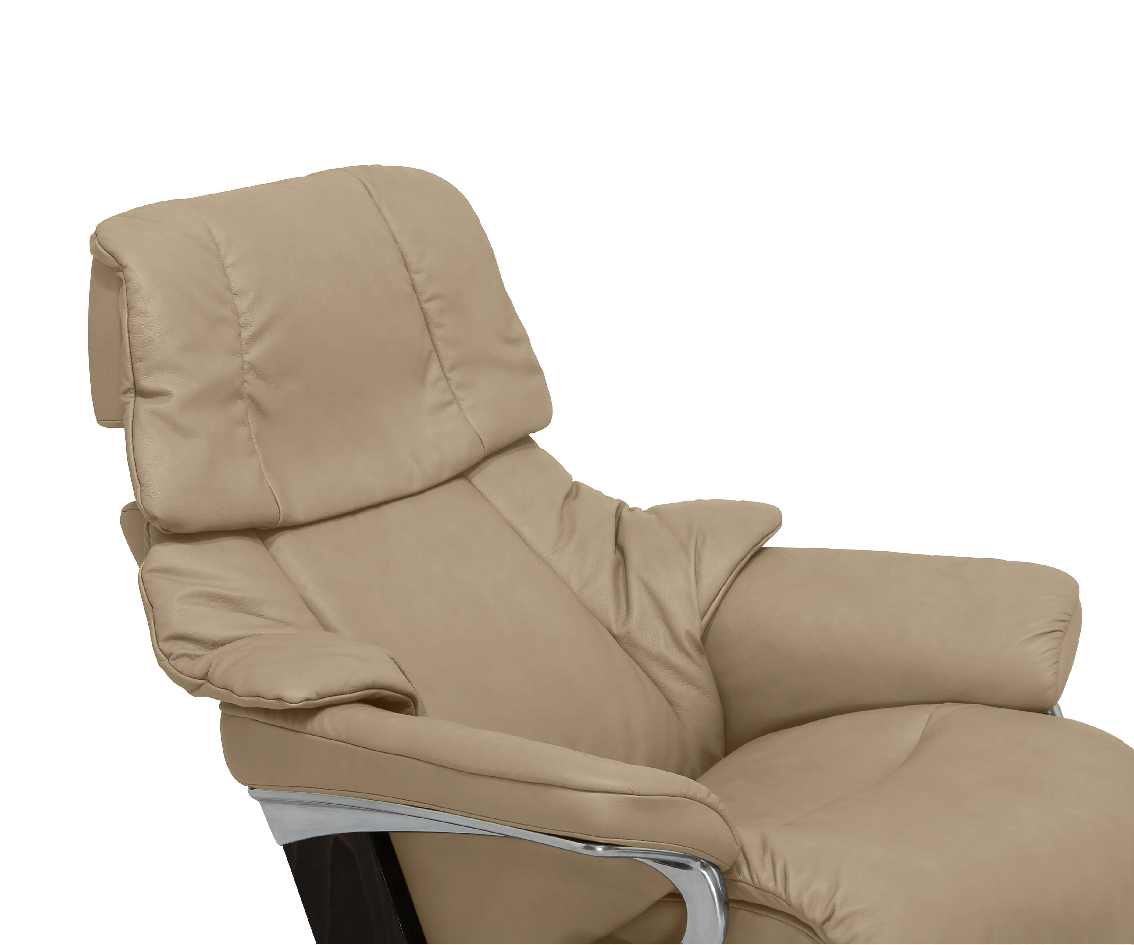 Stressless® Reno Recliner & Ottoman with Signature Base - Sand