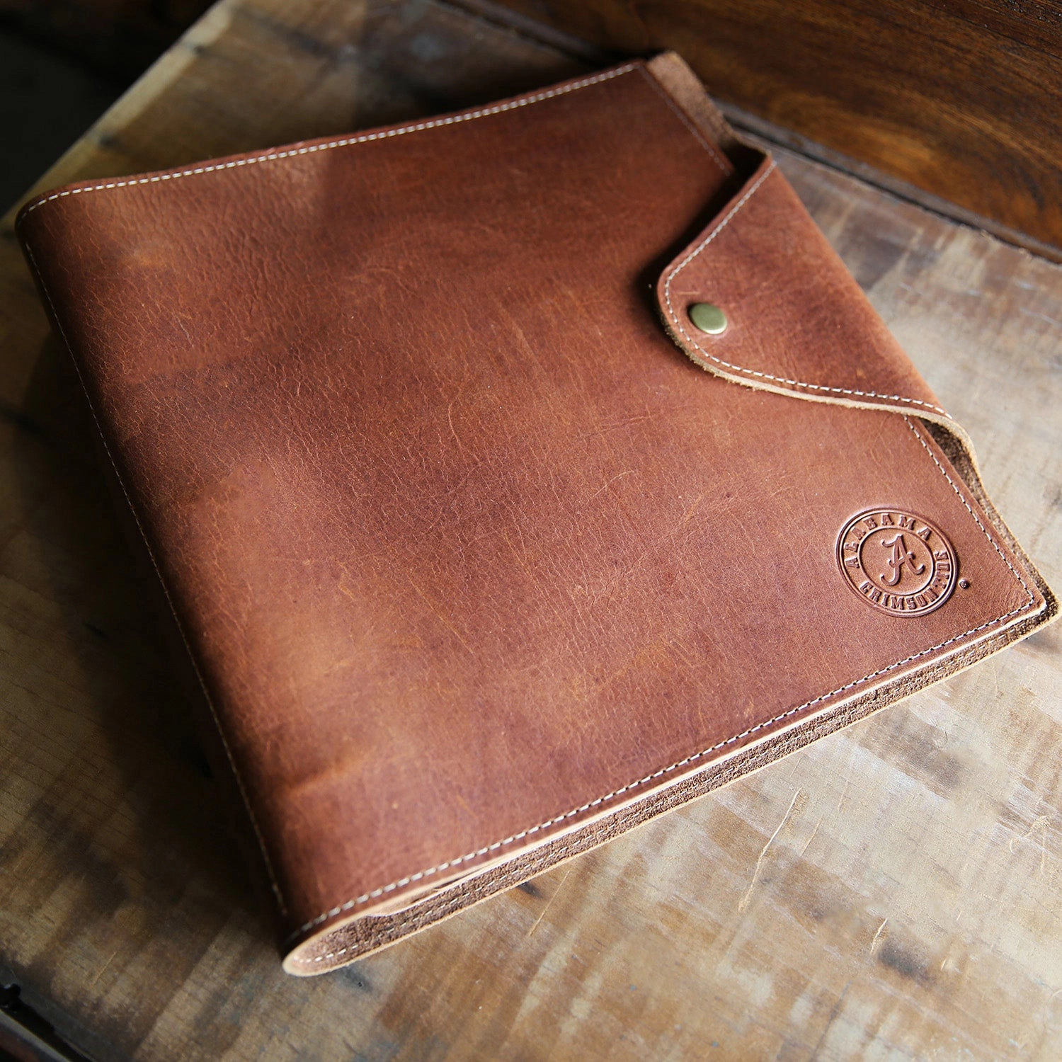 The Officially Licensed Crimson Tide Langley Fine Leather 3 Ring Binder, Notebook, Photo Album, 1.5″ Binder