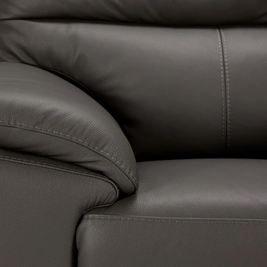 Toscana Leather Chair-Grey